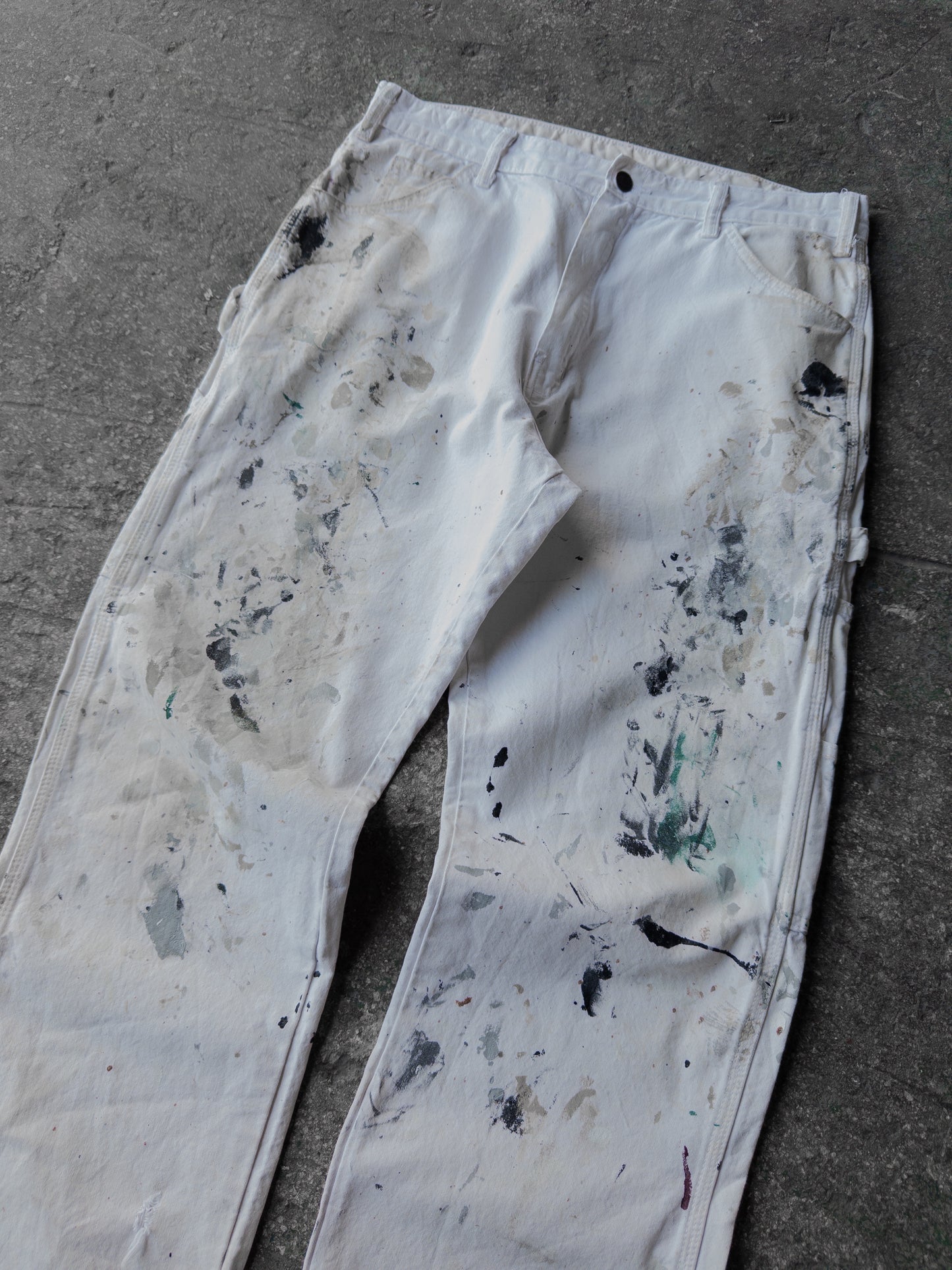 Vintage Dickies White Paint Splatter Carpenter Pants - 34x30