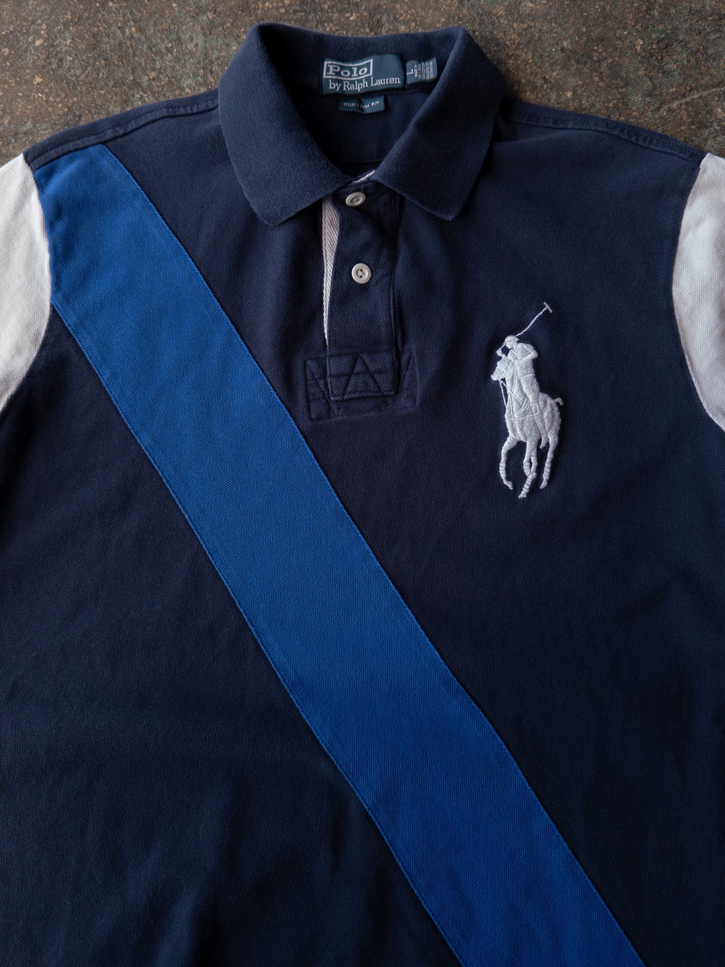 Vintage Polo Ralph Lauren Navy Blue Big Pony Shirt - Large