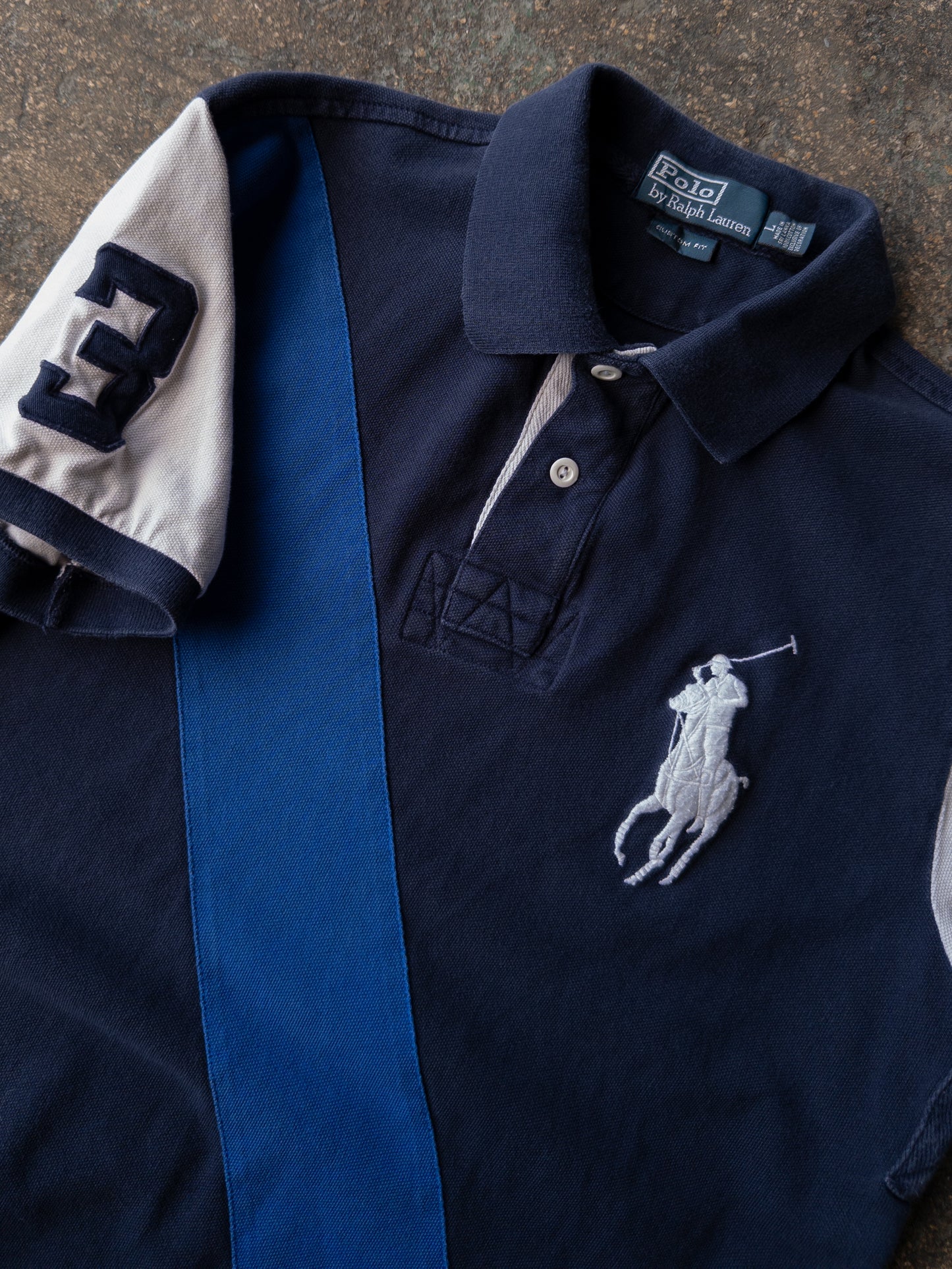 Vintage Polo Ralph Lauren Navy Blue Big Pony Shirt - Large