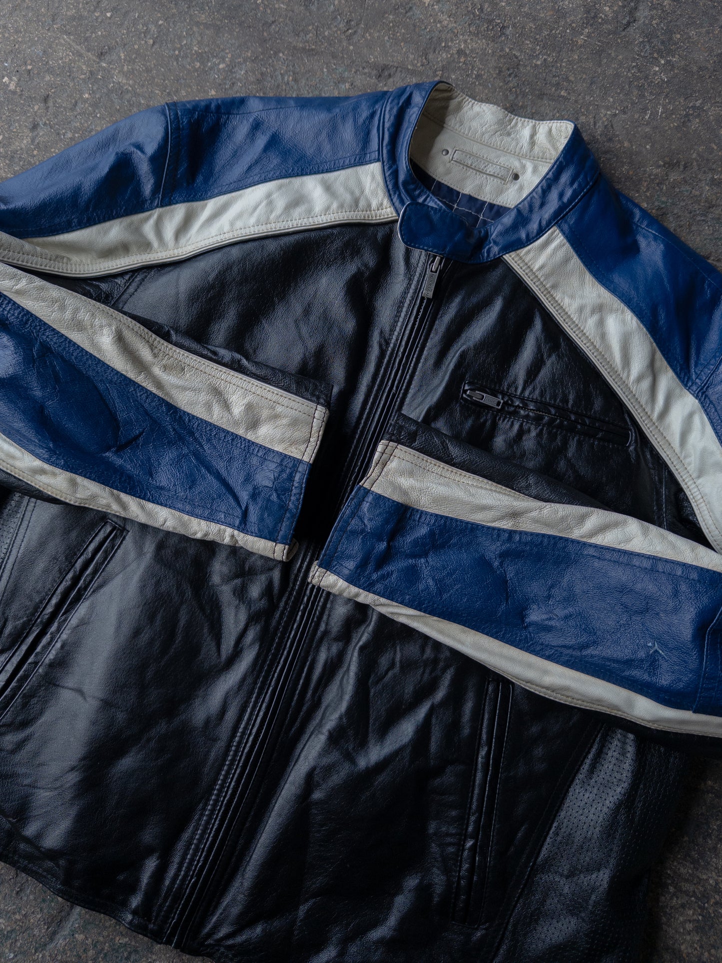 Vintage 90s Wilsons Leather Moto Racer Leather Jacket - XXL