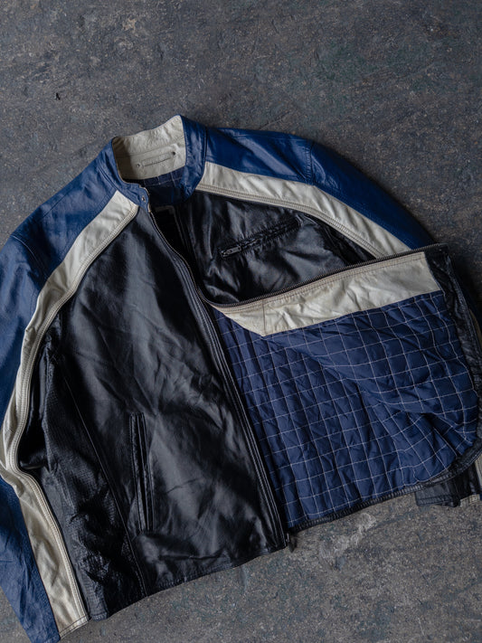 Vintage 90s Wilsons Leather Moto Racer Leather Jacket - XXL