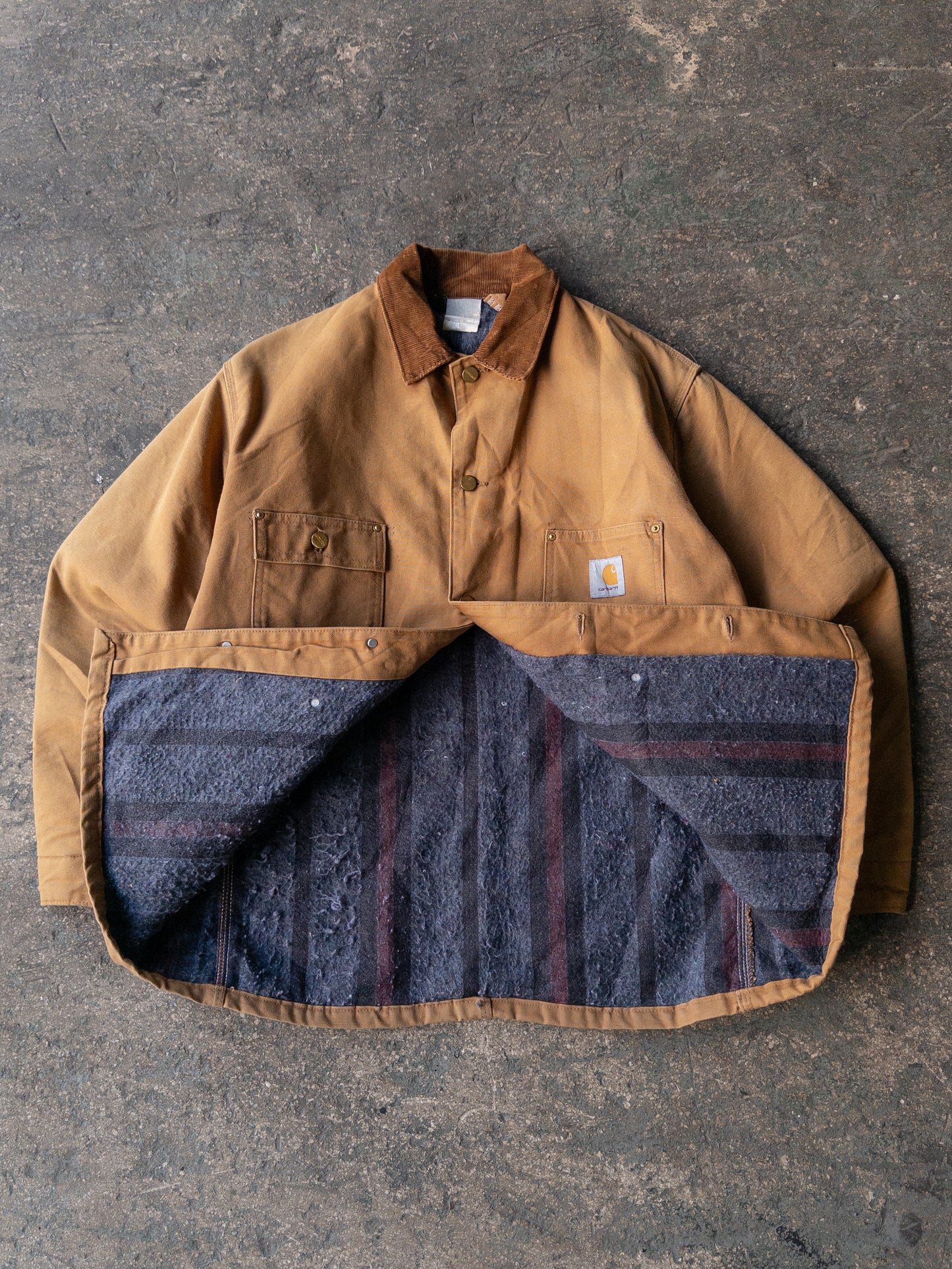 Vintage 90s Carhartt Blanket Lined Chore Coat - XL