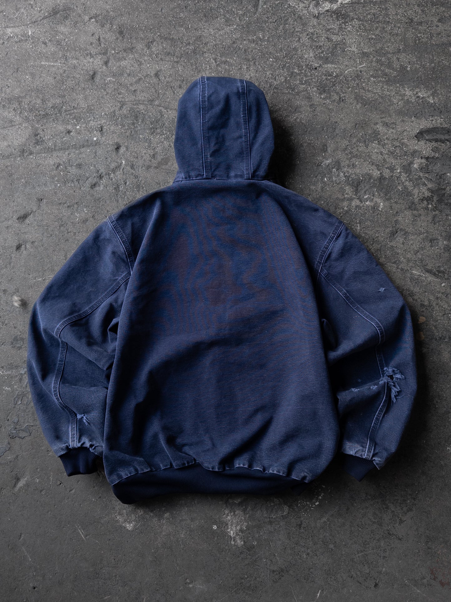 Vintage 2000s Carhartt Navy Blue Distressed Hooded Jacket - XL