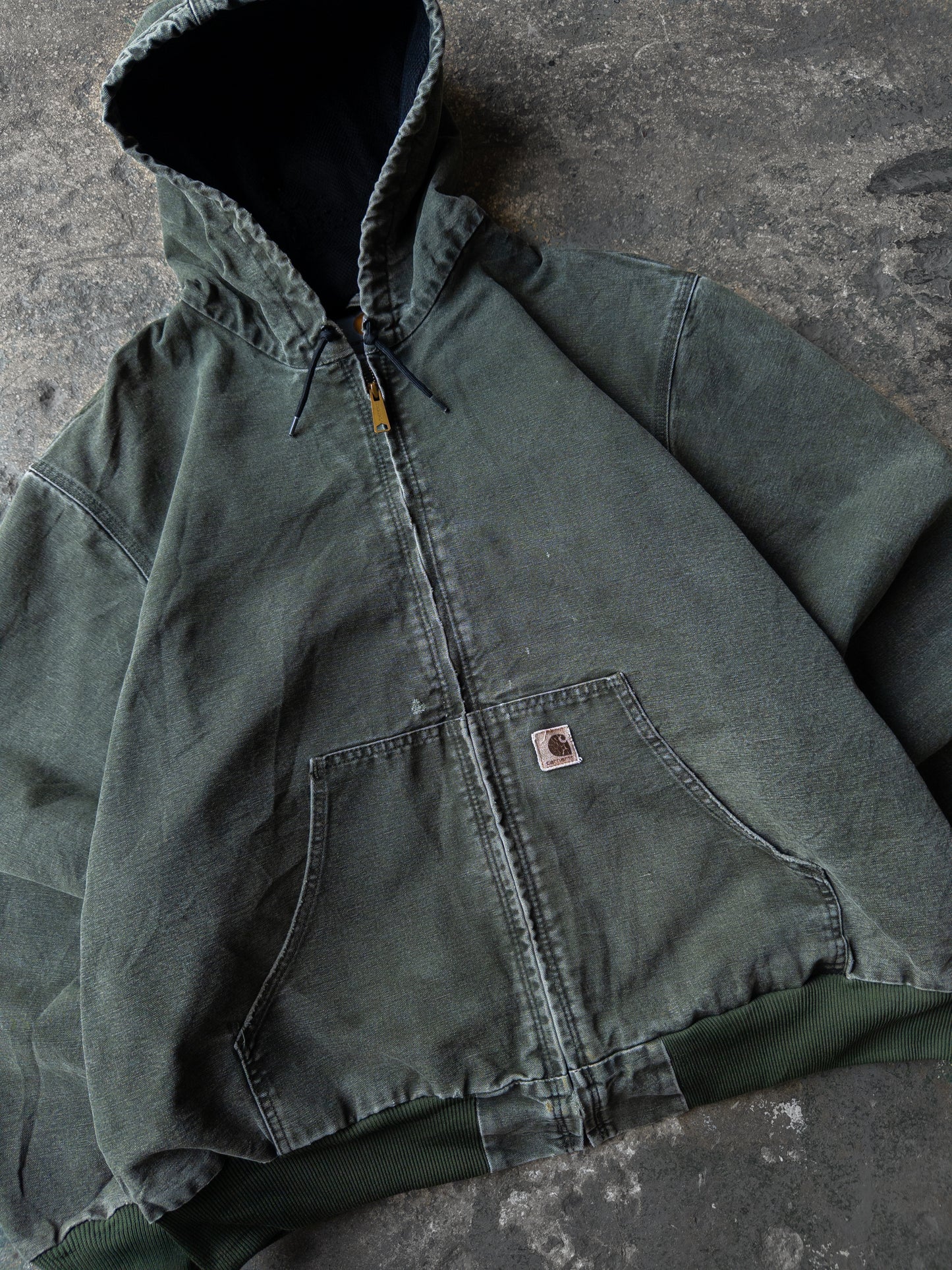 Vintage 2000s Carhartt Moss Green Hooded Jacket - XXL