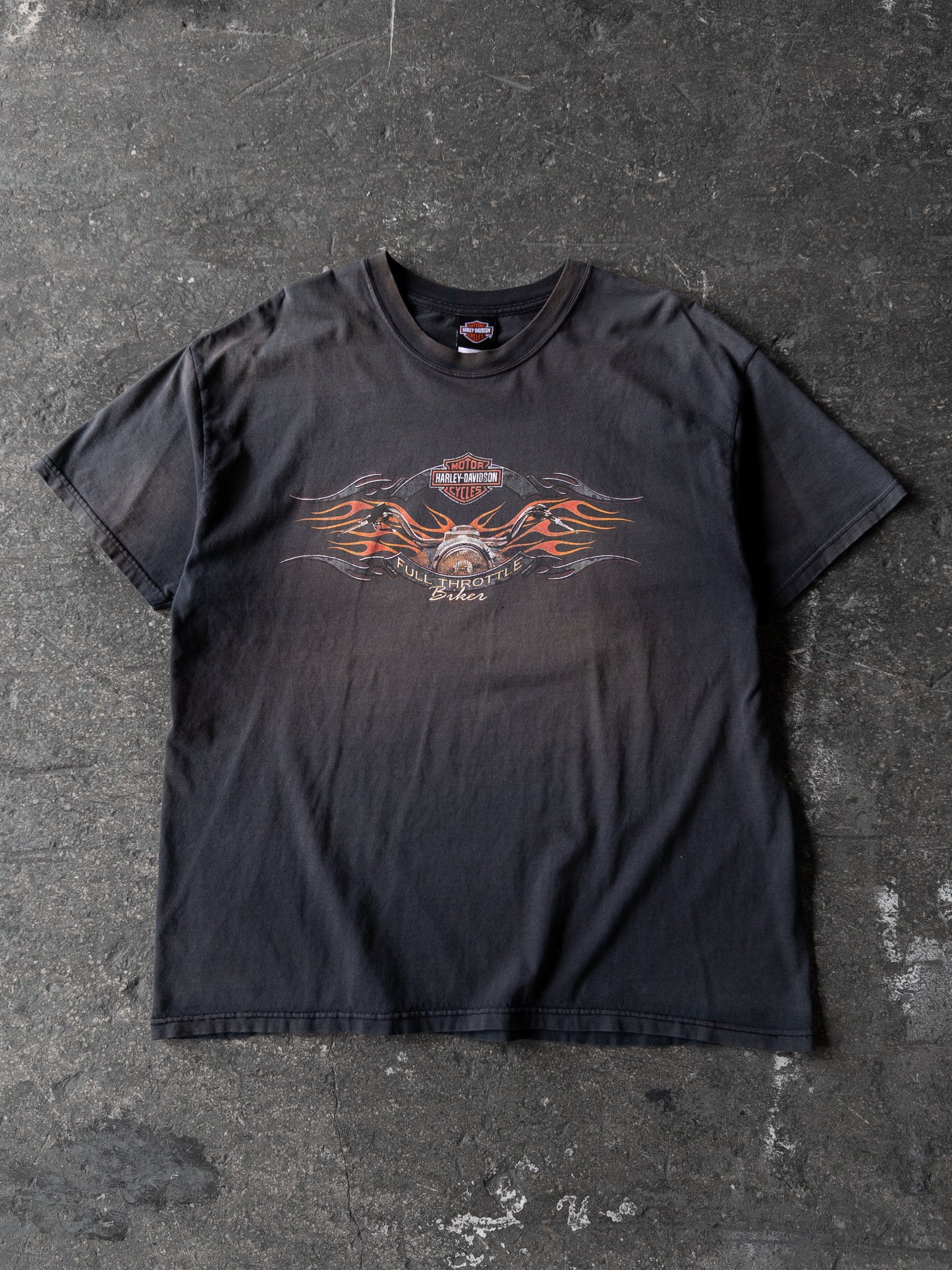 Vintage 2000s Harley Davidson Faded Flames Tee - XL