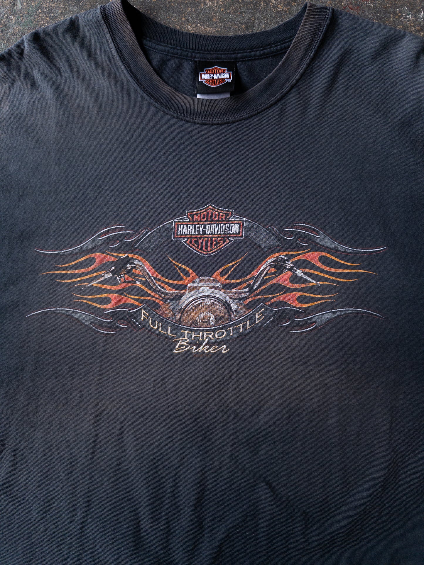 Vintage 2000s Harley Davidson Faded Flames Tee - XL