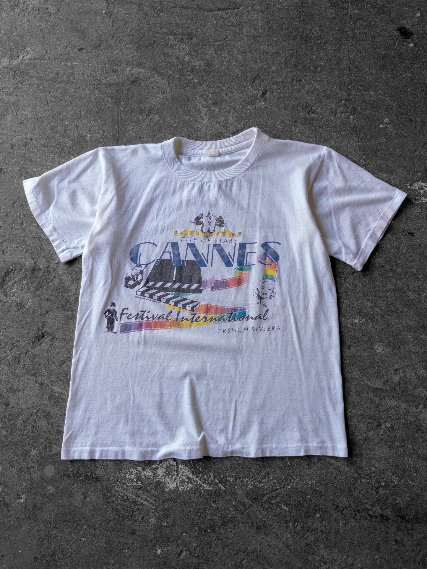 Vintage 80s Cannes Film Festival Tee - Large