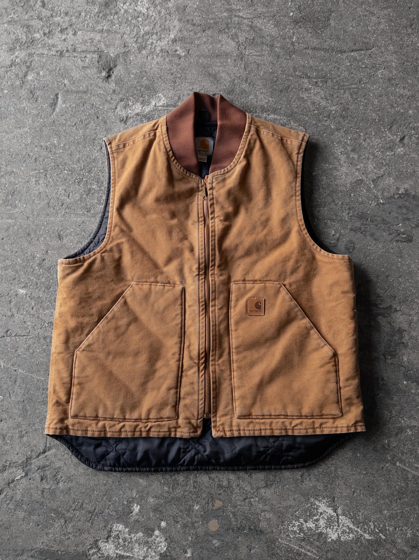 Carhartt Tan Canvas Quilt Lined Vest - Large