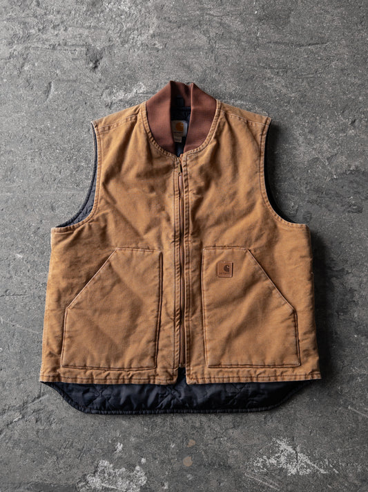 Carhartt Tan Canvas Quilt Lined Vest - Large