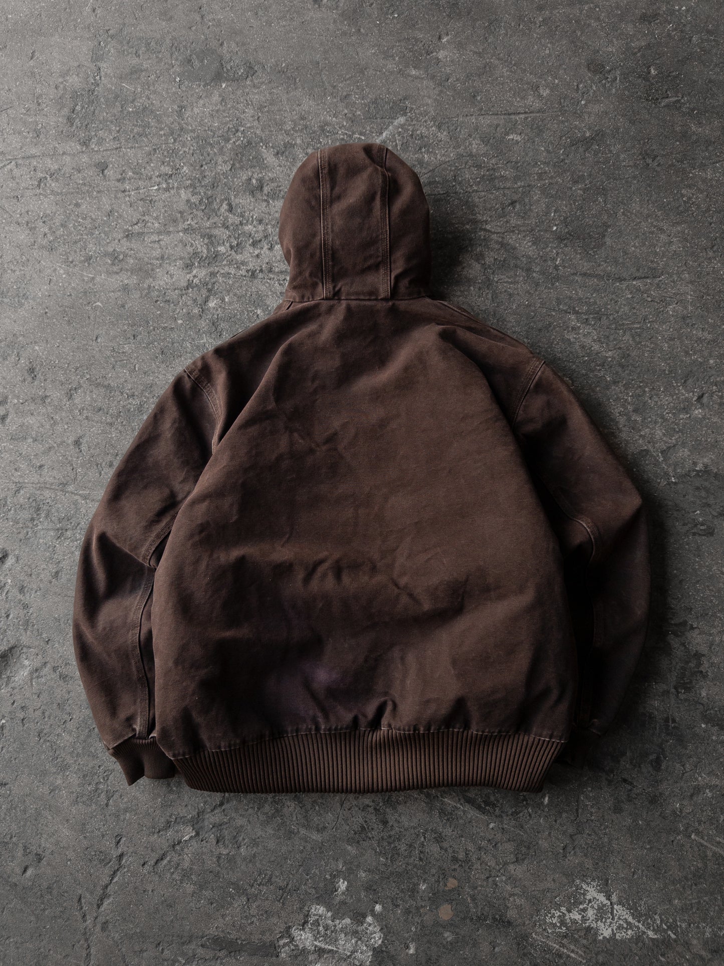 Vintage 2000s Carhartt Dark Brown Faded Hooded Jacket - XL