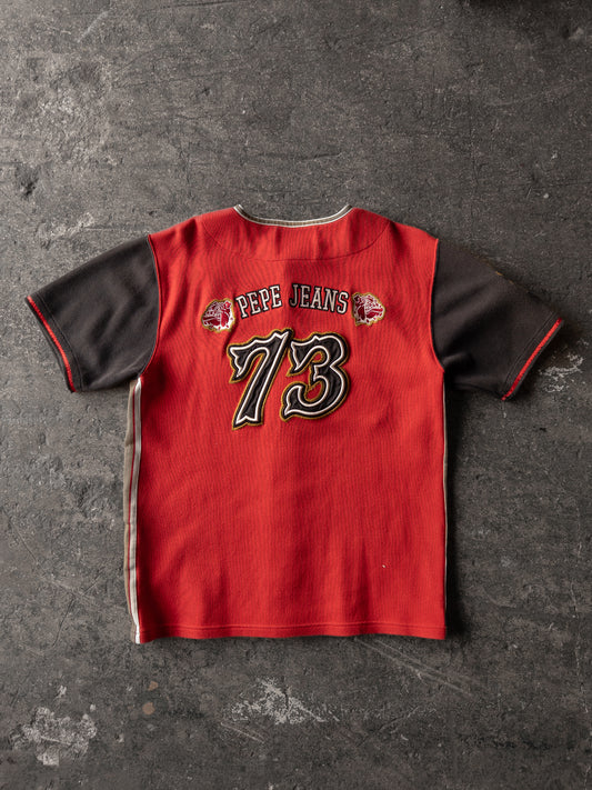 Vintage 2000s Pepe Jeans Embroidered Baseball Jersey - Large