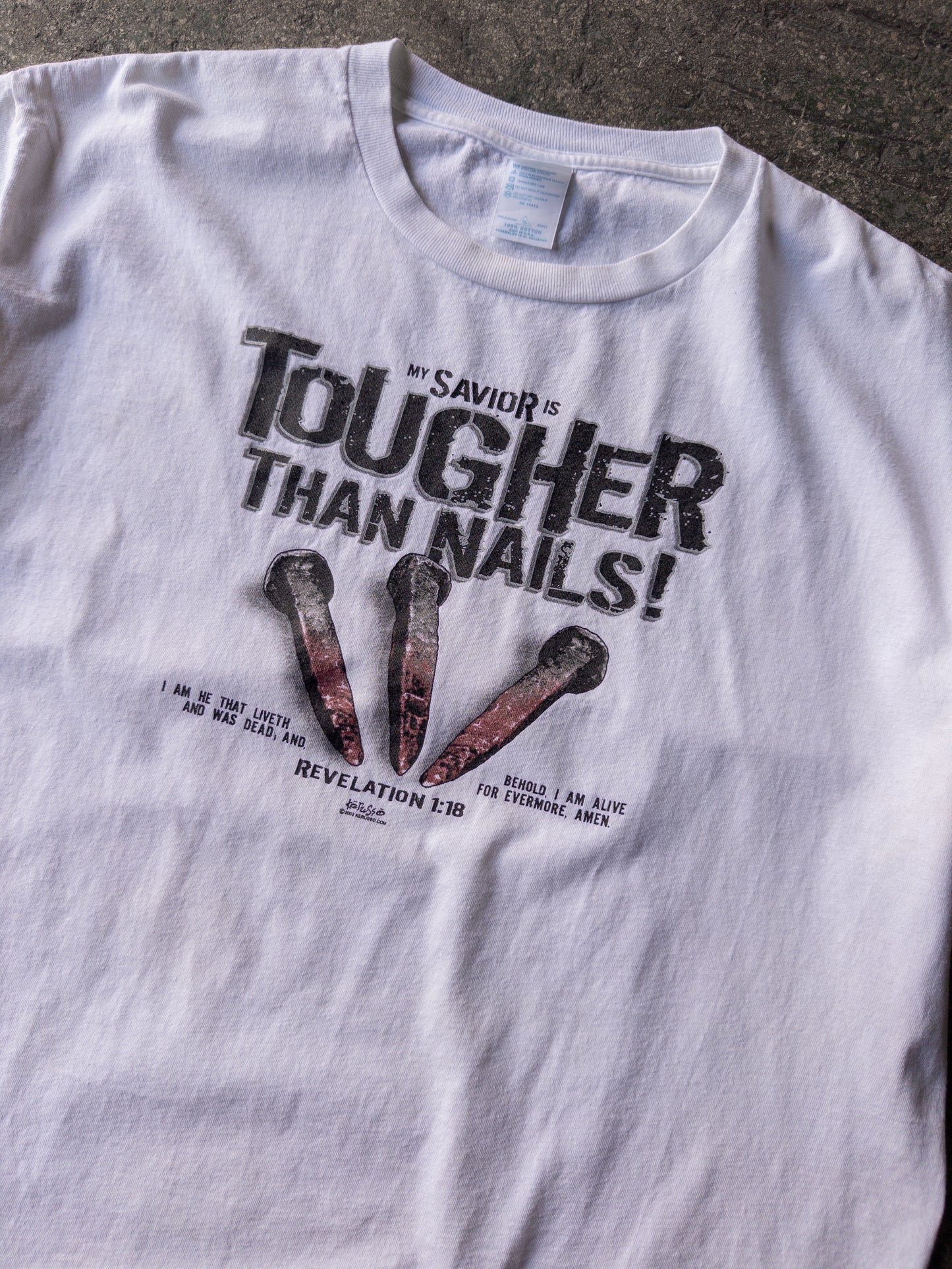 Vintage 2000s Tougher Than Nails Jesus Tee - XL