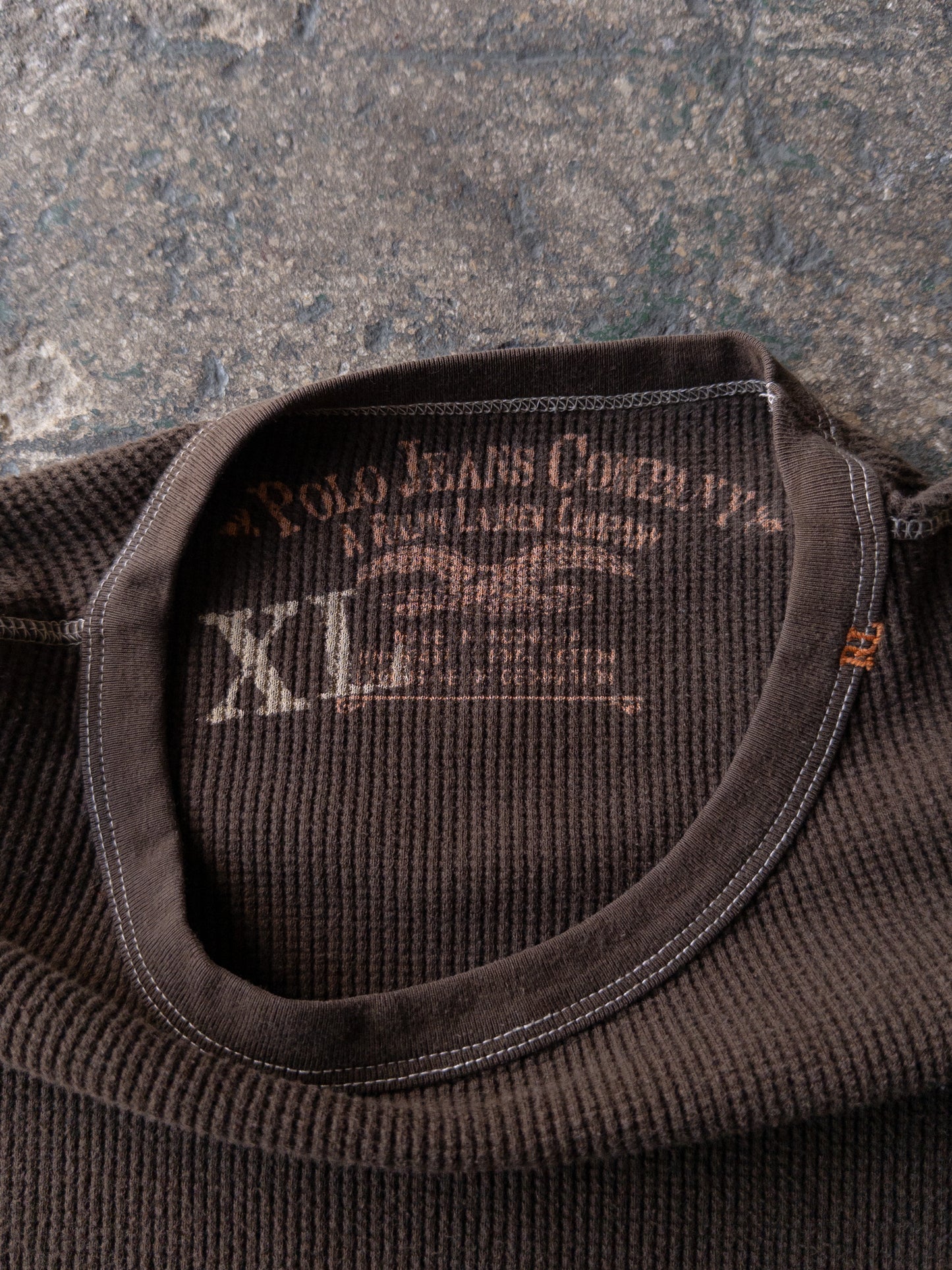 Vintage 2000s Polo Jeans Ralph Lauren Brown Thermal - XL
