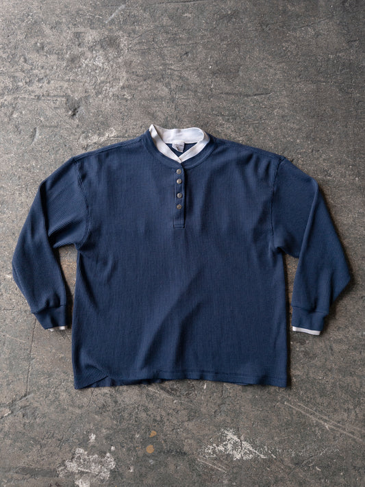 Vintage 2000s Cherokee Two Tone Blue Thermal - XL