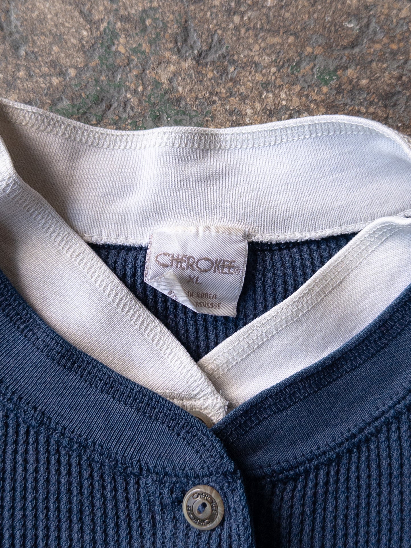 Vintage 2000s Cherokee Two Tone Blue Thermal - XL