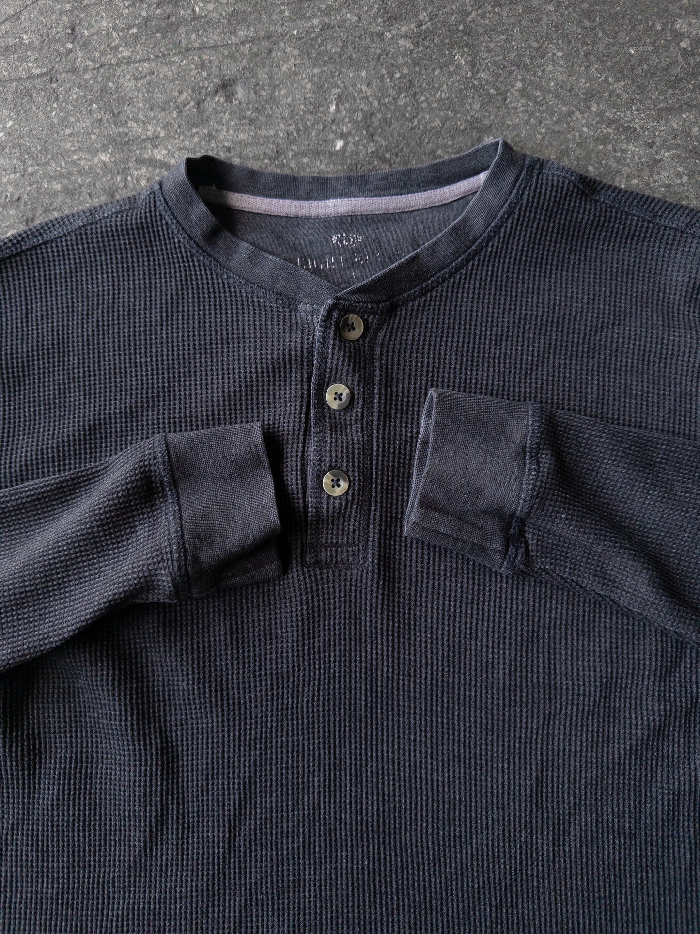 Vintage 2000s Faded Black Thermal - Large