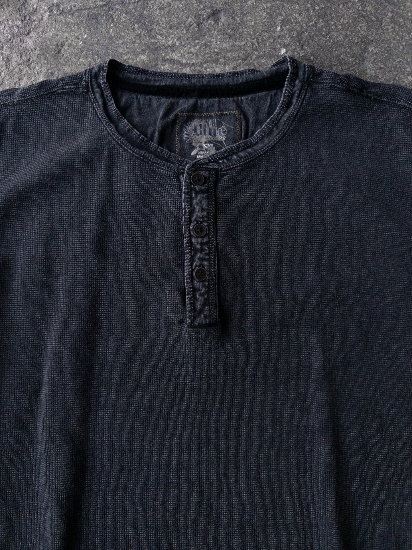 Vintage 2000s Faded Black Thermal - XXL