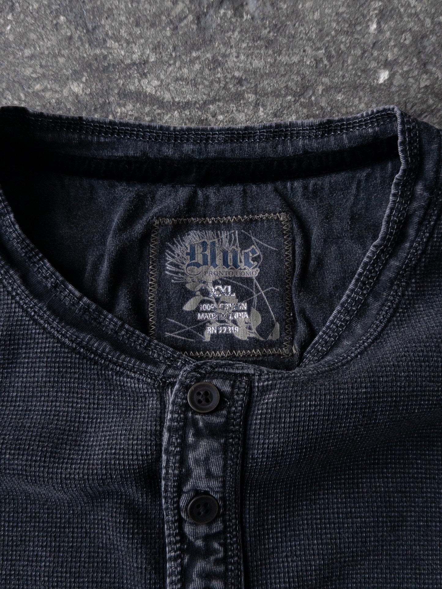 Vintage 2000s Faded Black Thermal - XXL