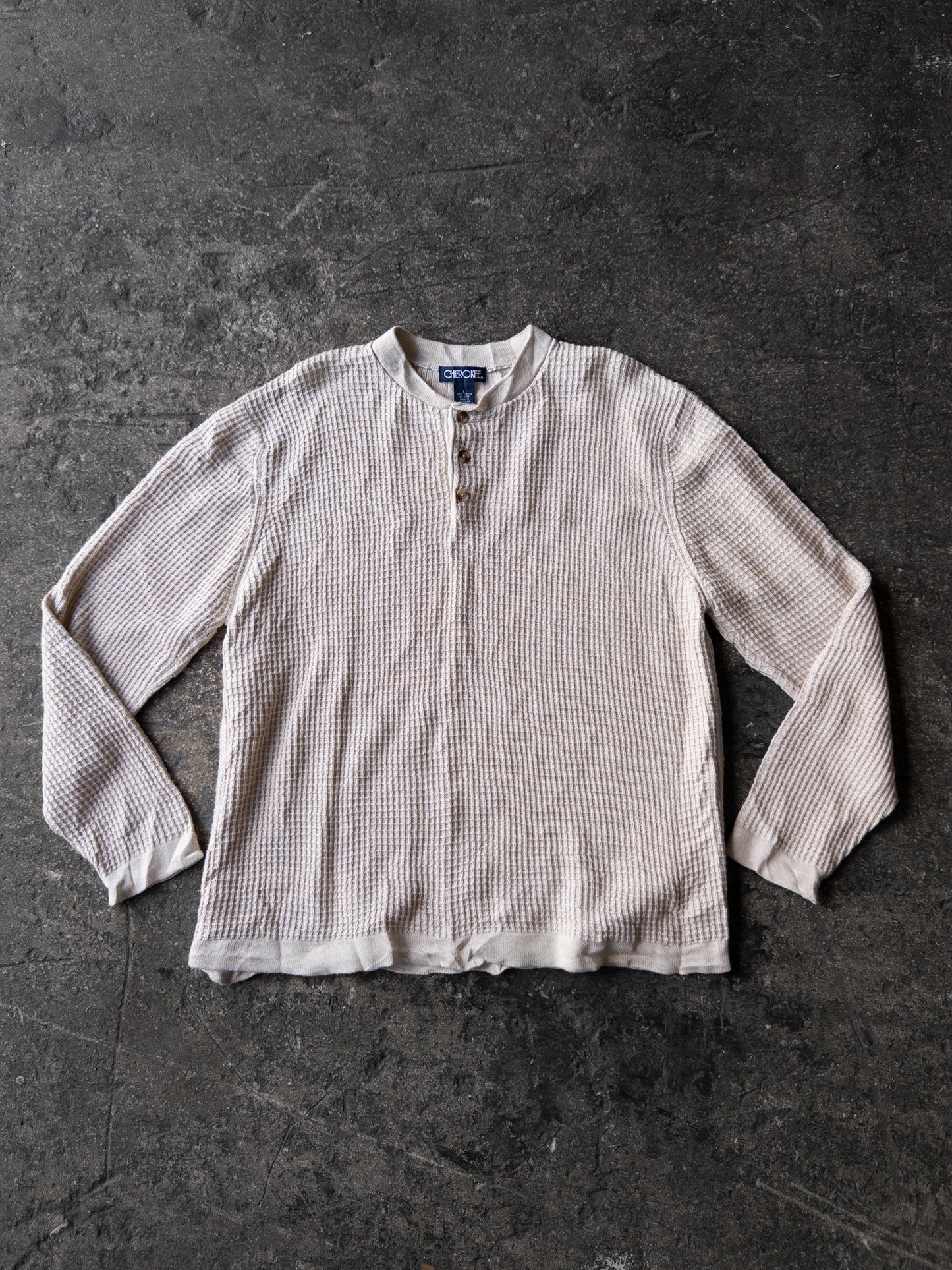 Vintage 2000s Cherokee Cream Thermal - Large