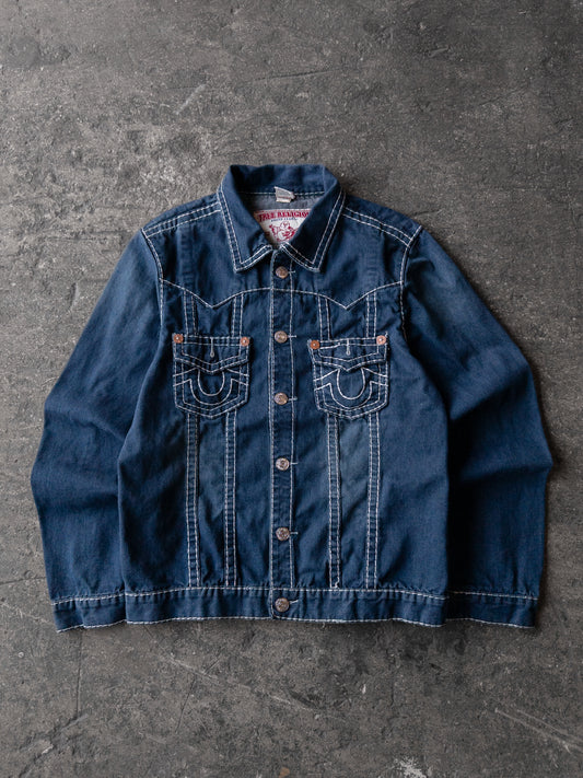 Vintage 2000s True Religion Joey Super T Denim Trucker Jacket - 3XL