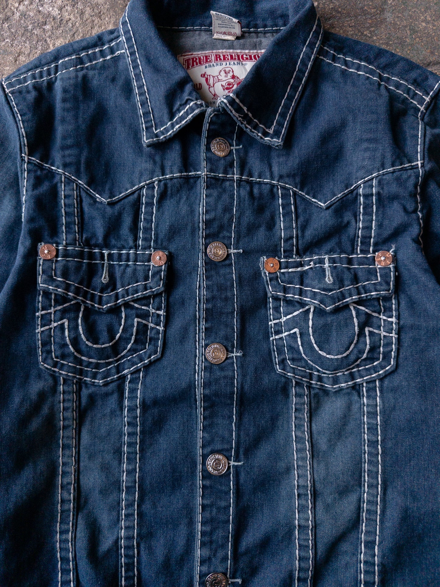 Vintage 2000s True Religion Joey Super T Denim Trucker Jacket - 3XL