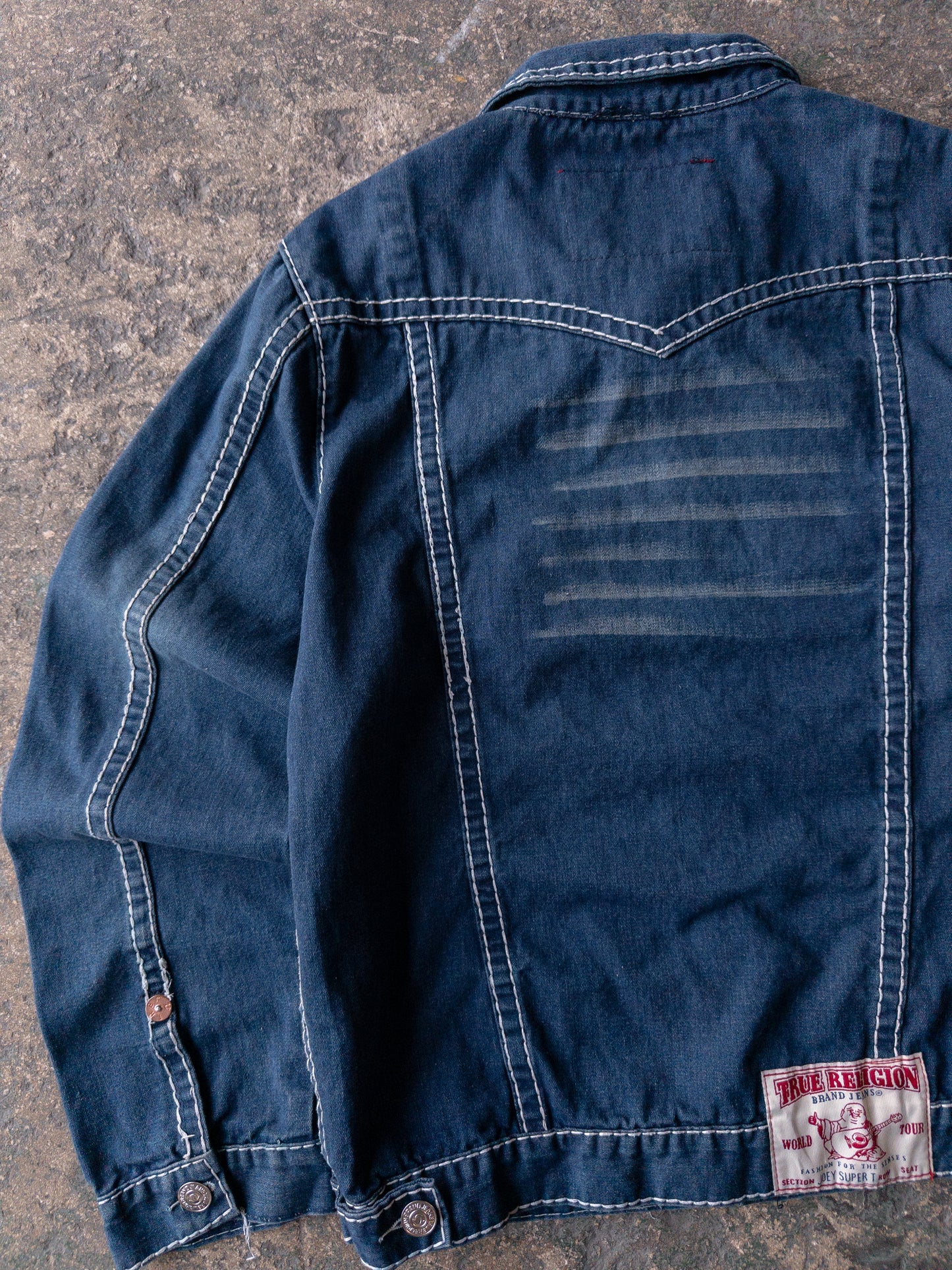 Vintage 2000s True Religion Joey Super T Denim Trucker Jacket - 3XL