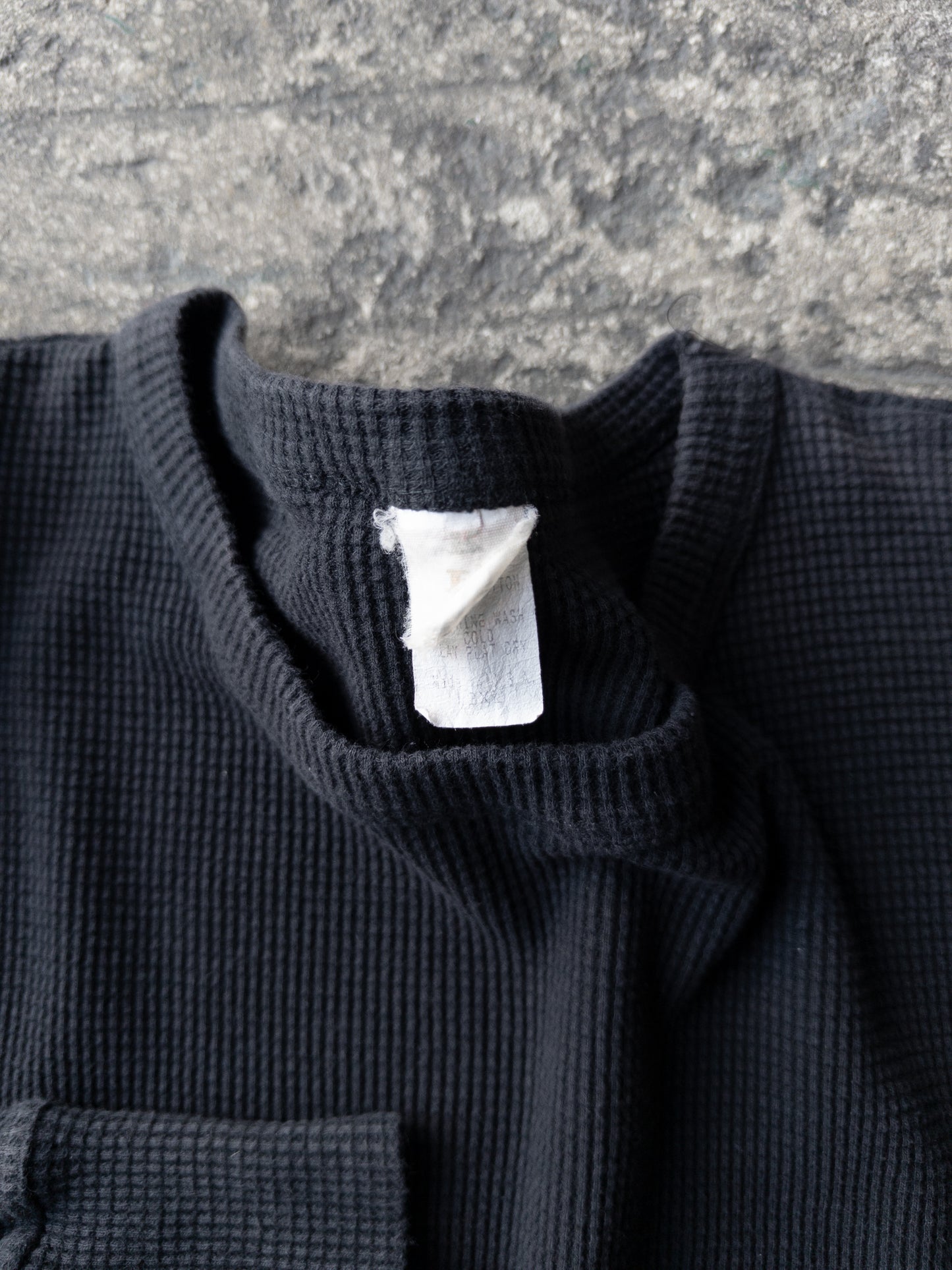 Vintage 90s Faded Black Thermal - XXL
