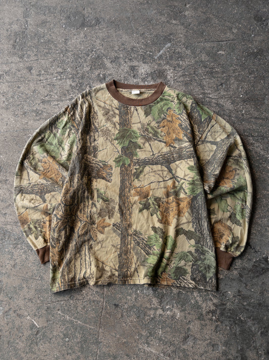 Vintage 90s Camo Long Sleeve Tee - Large