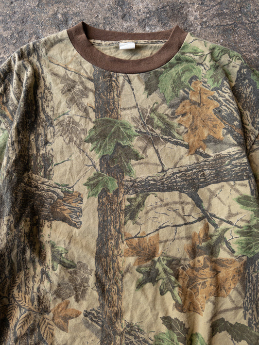 Vintage 90s Camo Long Sleeve Tee - Large