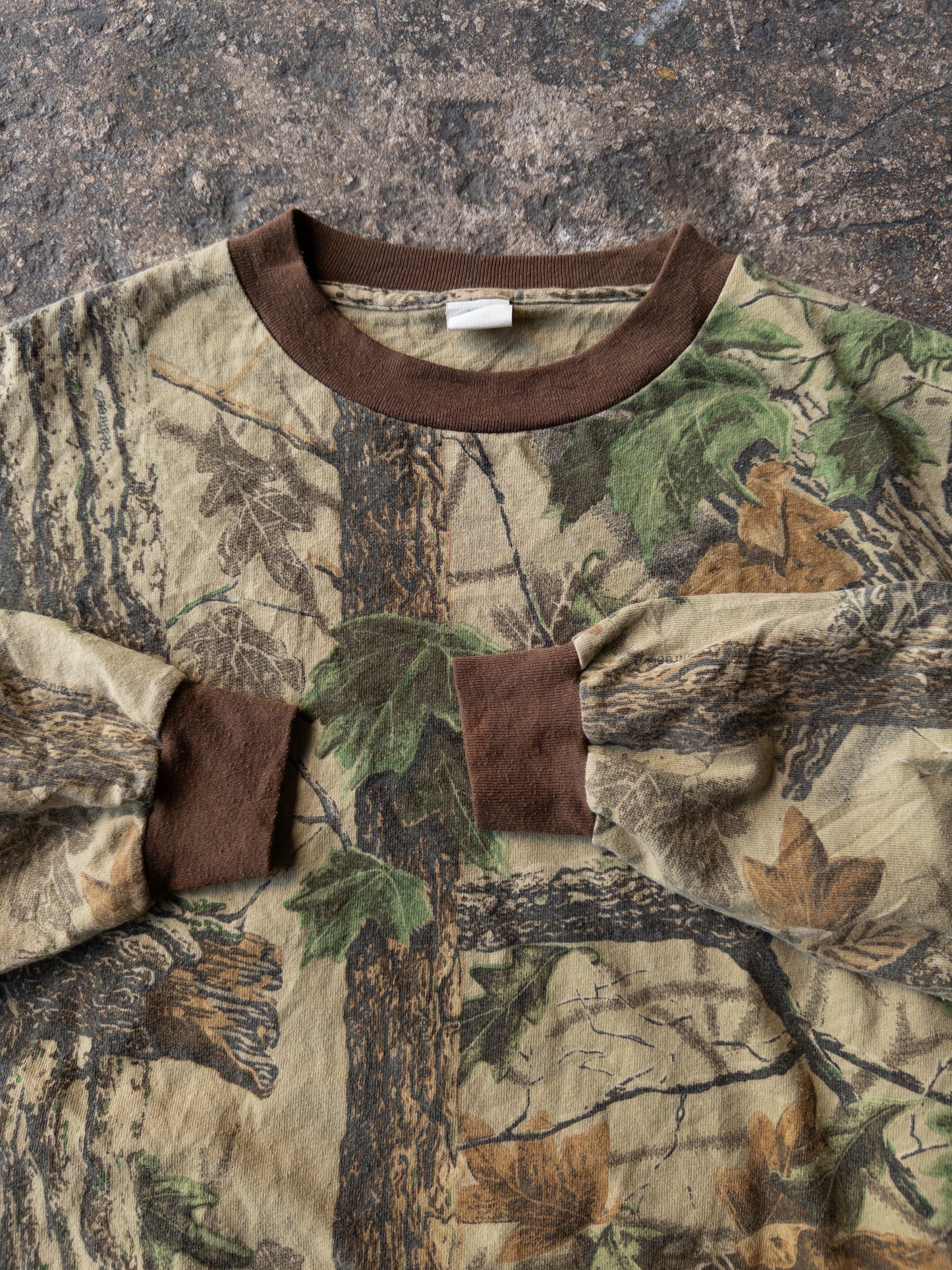 Vintage 90s Camo Long Sleeve Tee - Large