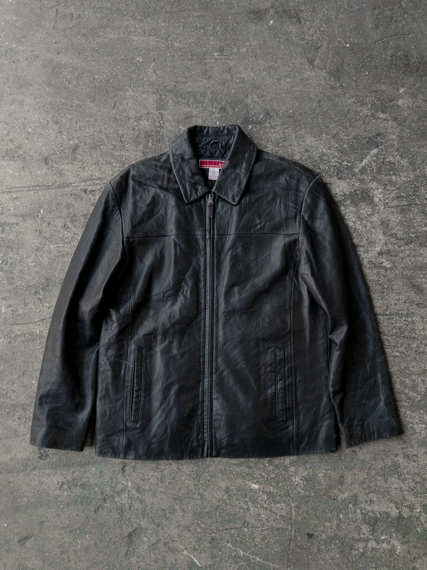 Vintage 2000s Merona Black Leather Jacket - Medium
