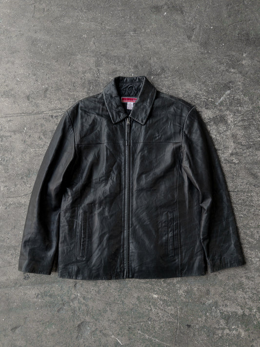 Vintage 2000s Merona Black Leather Jacket - Medium