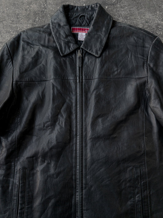 Vintage 2000s Merona Black Leather Jacket - Medium