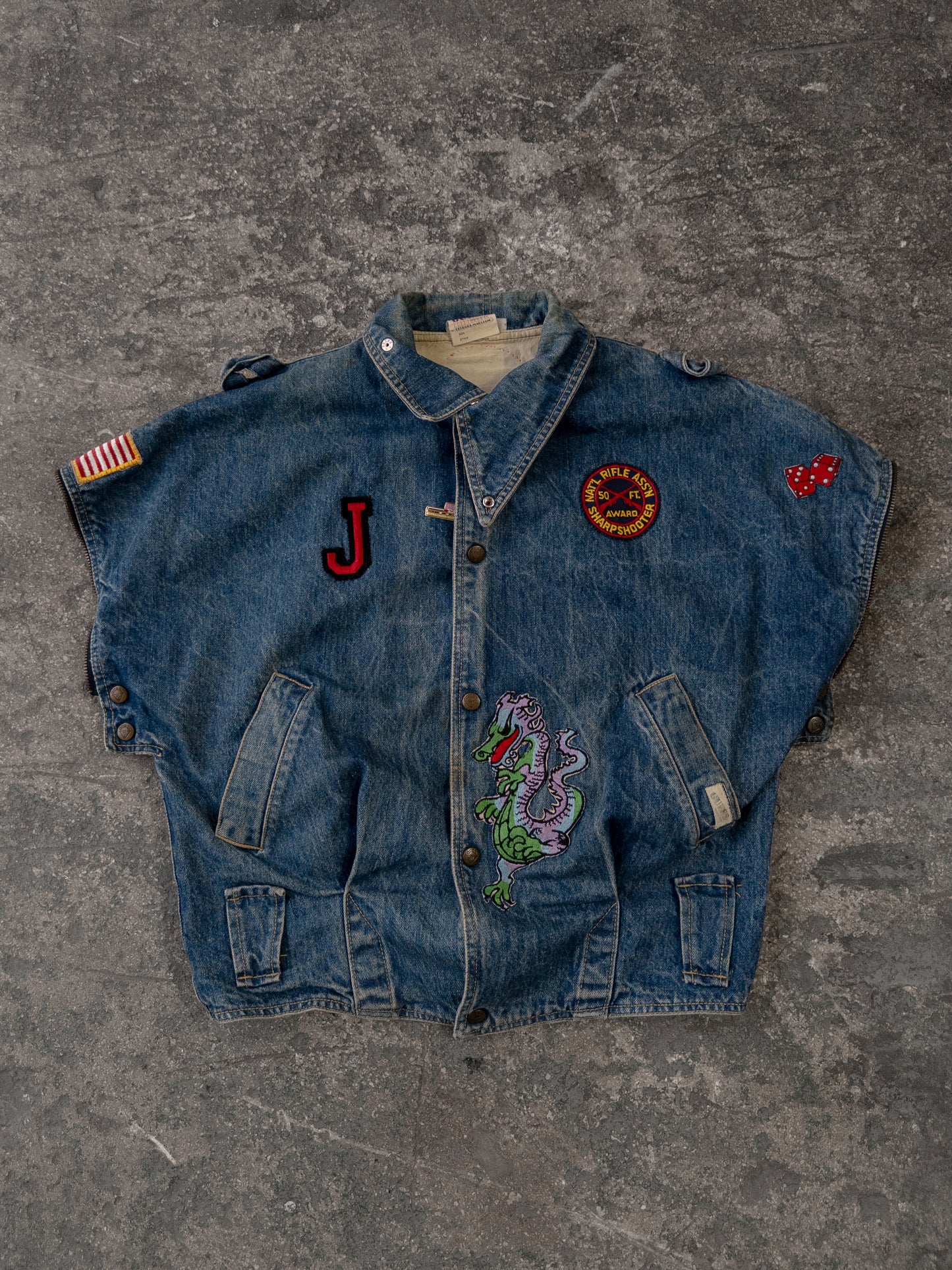 Vintage 90s Guess Patchwork Denim Jacket - Medium