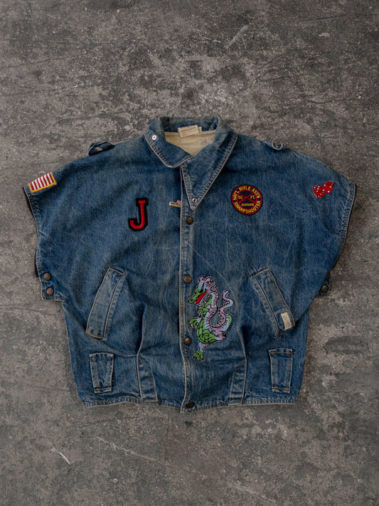 Vintage 90s Guess Patchwork Denim Jacket - Medium
