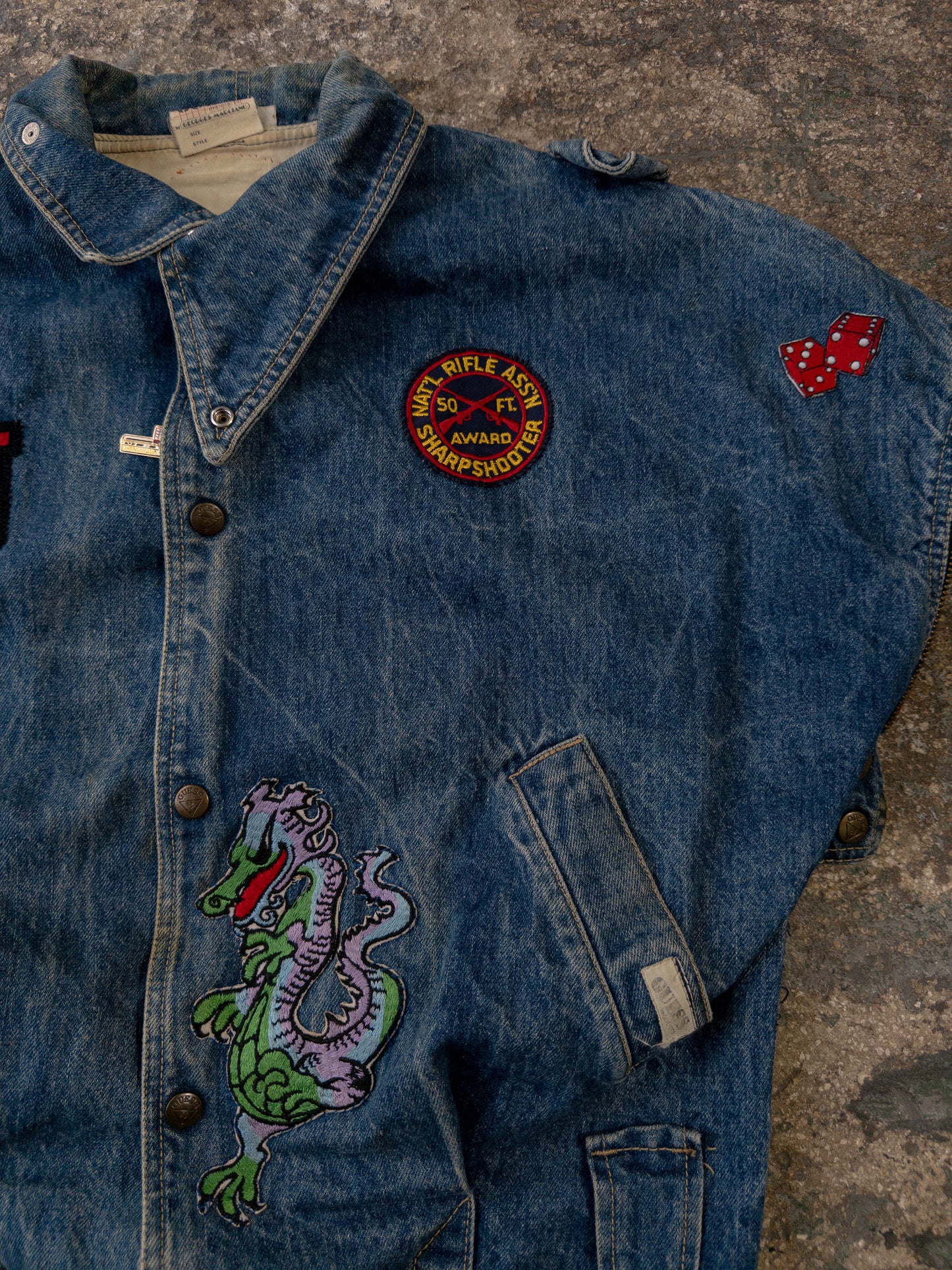 Vintage 90s Guess Patchwork Denim Jacket - Medium