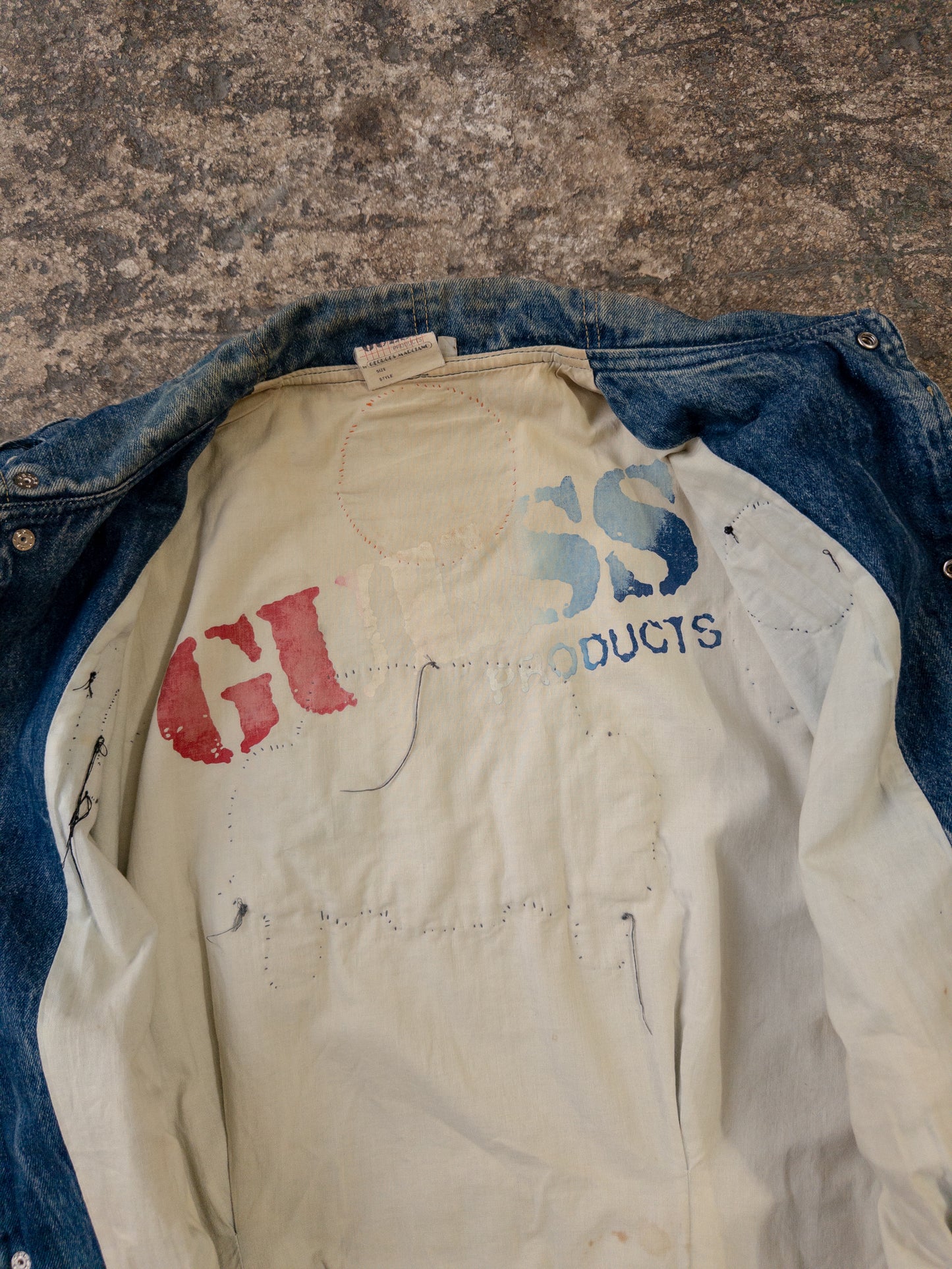 Vintage 90s Guess Patchwork Denim Jacket - Medium