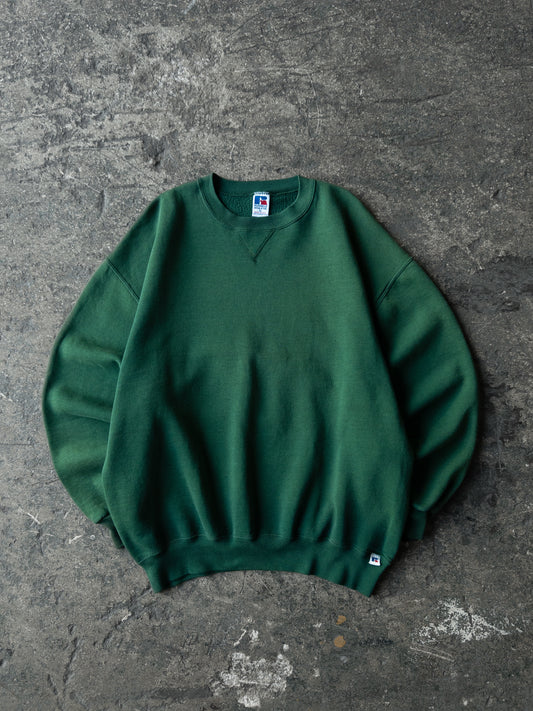 Vintage 90s Russell Athletic Faded Green Crewneck - XL