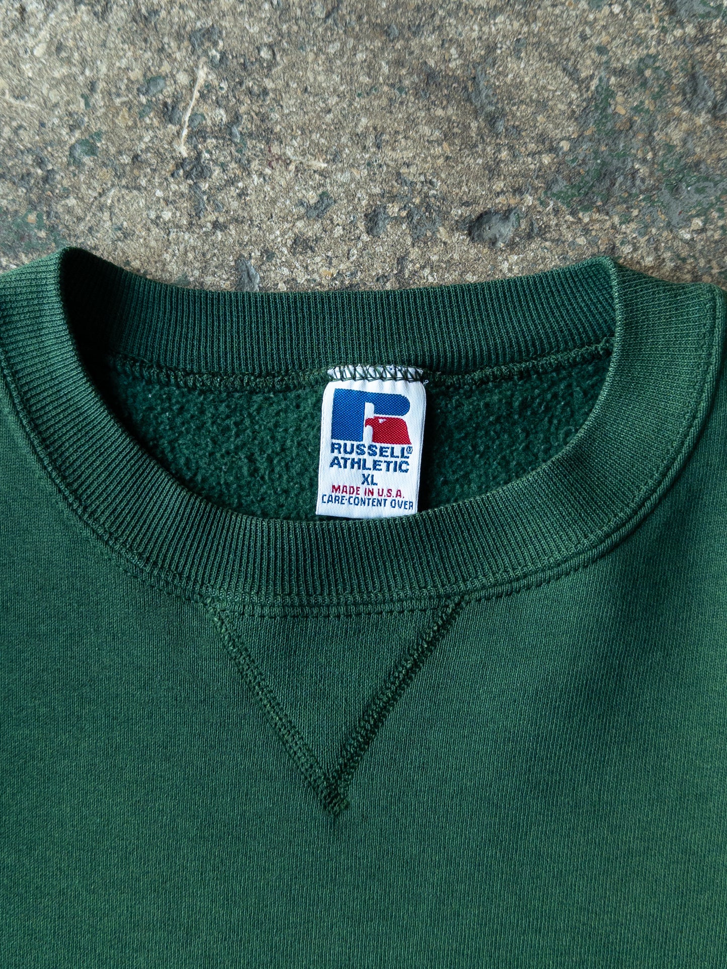 Vintage 90s Russell Athletic Faded Green Crewneck - XL