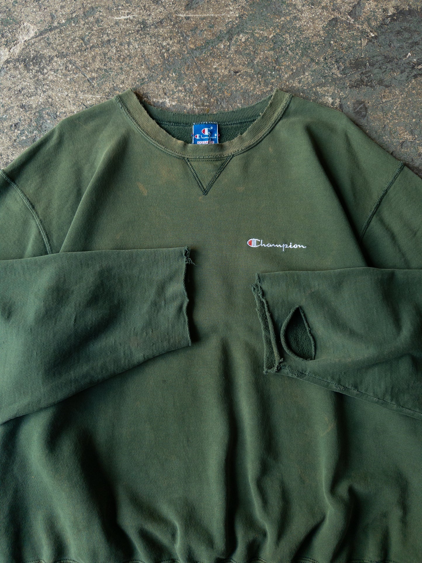 Vintage 90s Champion Distressed Sun Faded Crewneck - 3XL