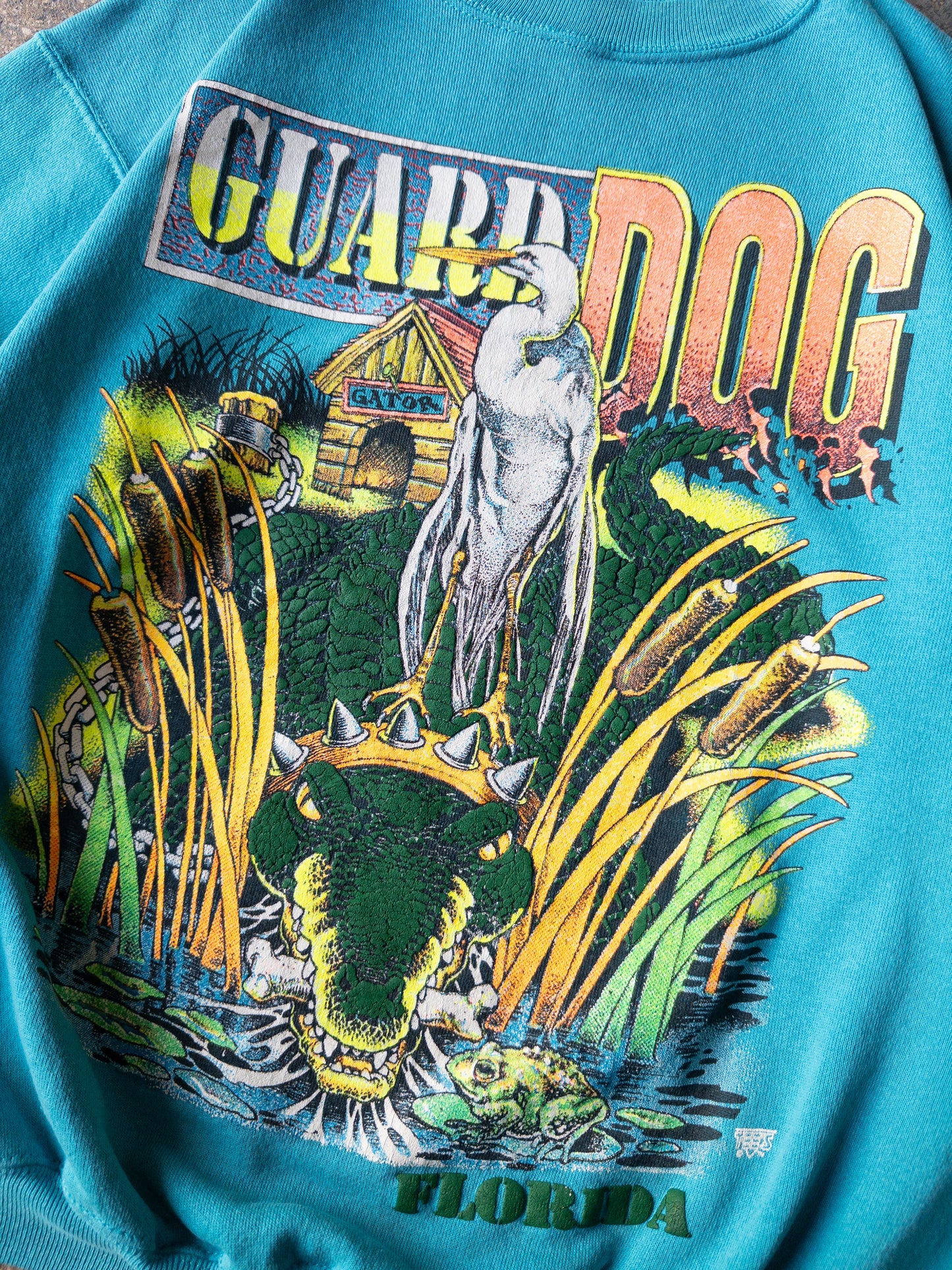 Vintage 90s Guard Dog Florida Swamp Crewneck - Large