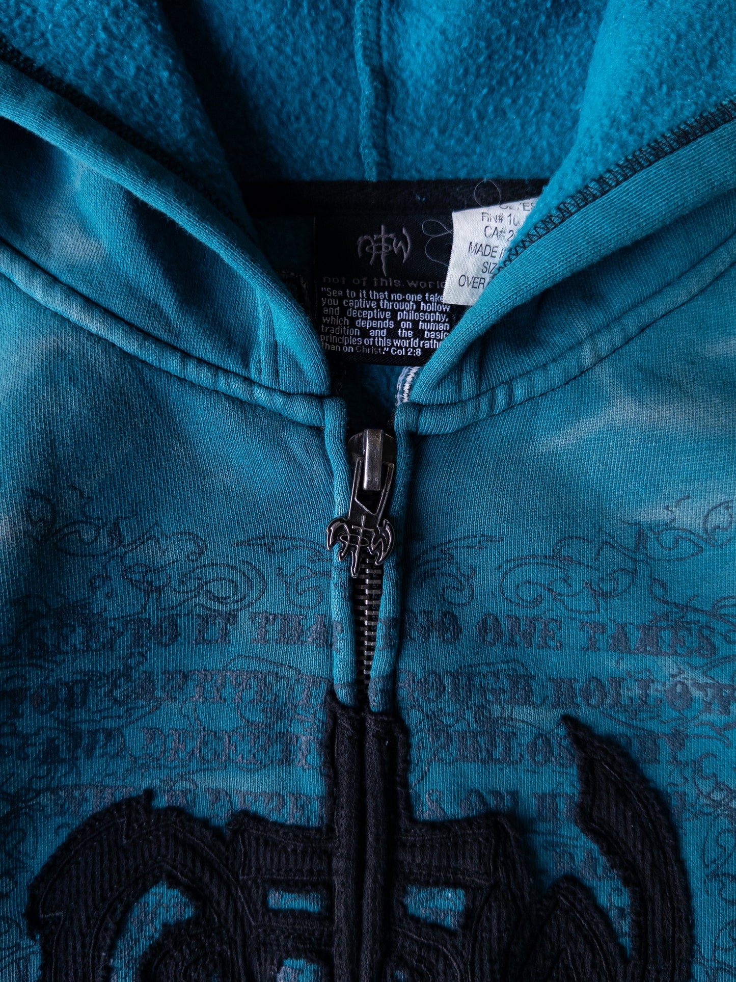 Vintage 2000s Not Of This World Zip Up Hoodie - Large