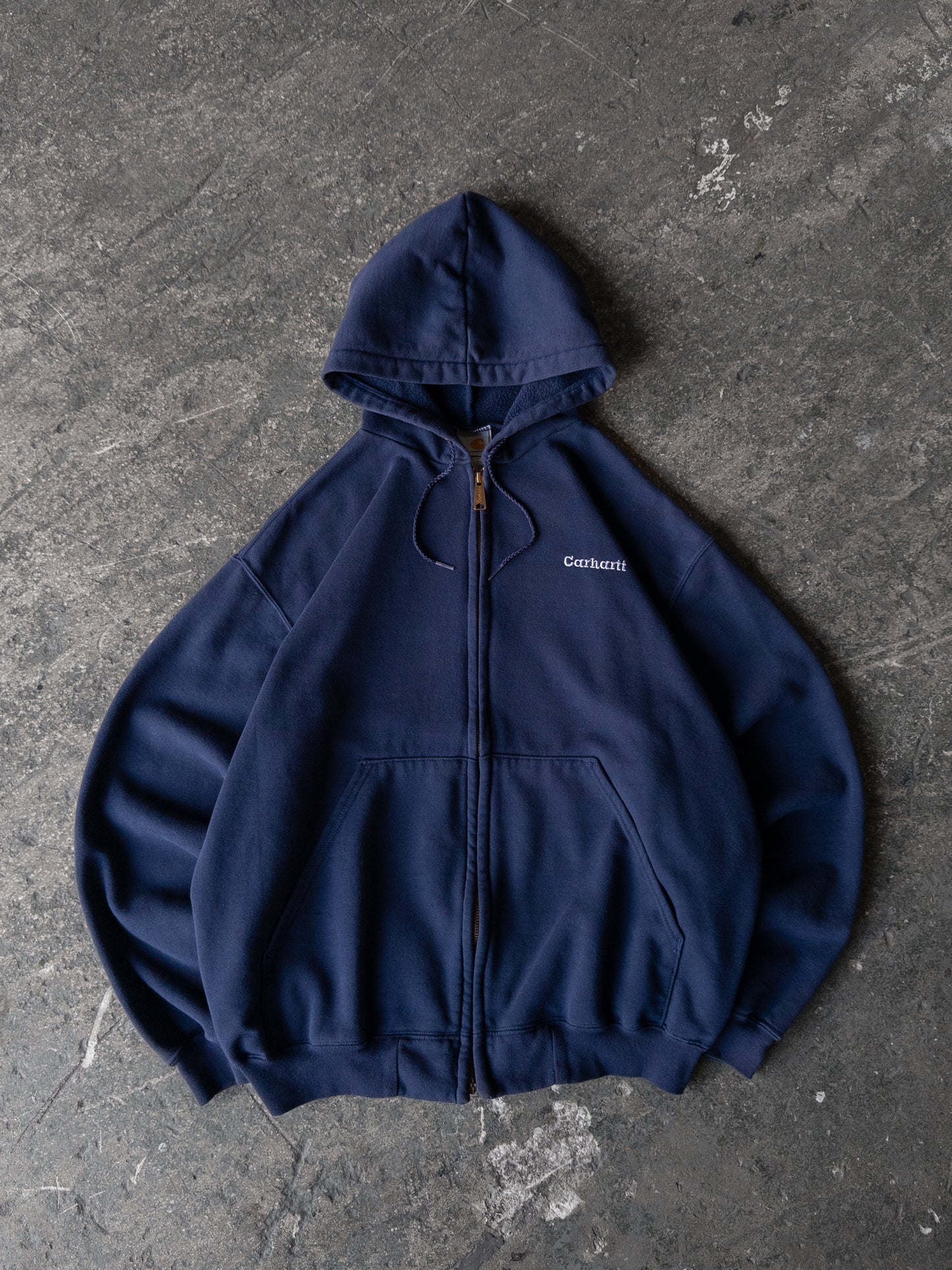 Vintage 2000s Carhartt Navy Blue Zip Up Hoodie - Large