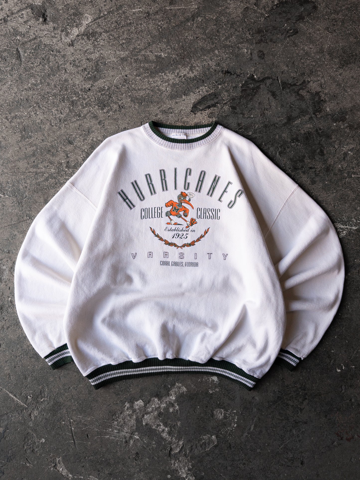Vintage 90s University Of Miami Hurricanes Crewneck - XL