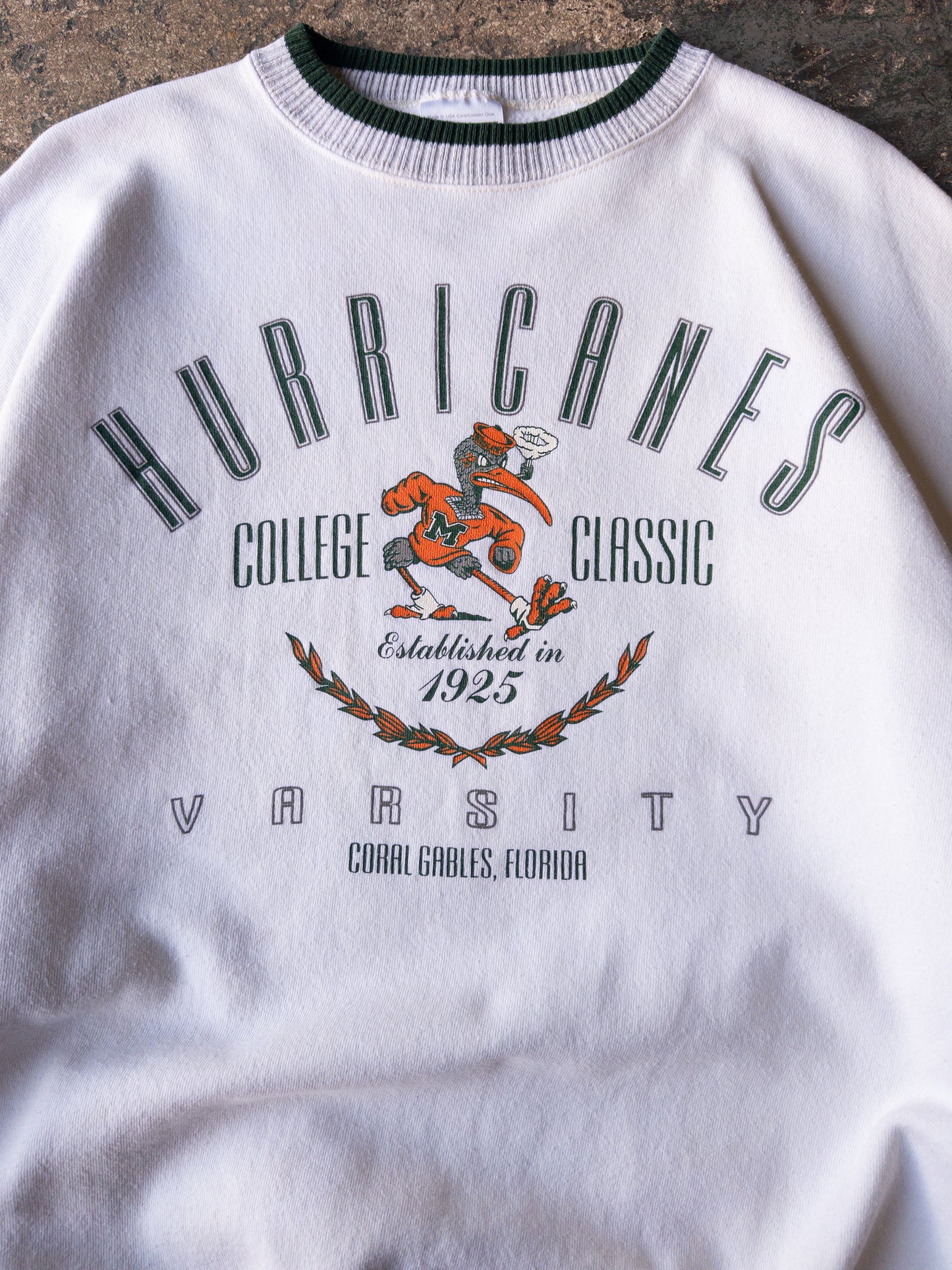 Vintage 90s University Of Miami Hurricanes Crewneck - XL