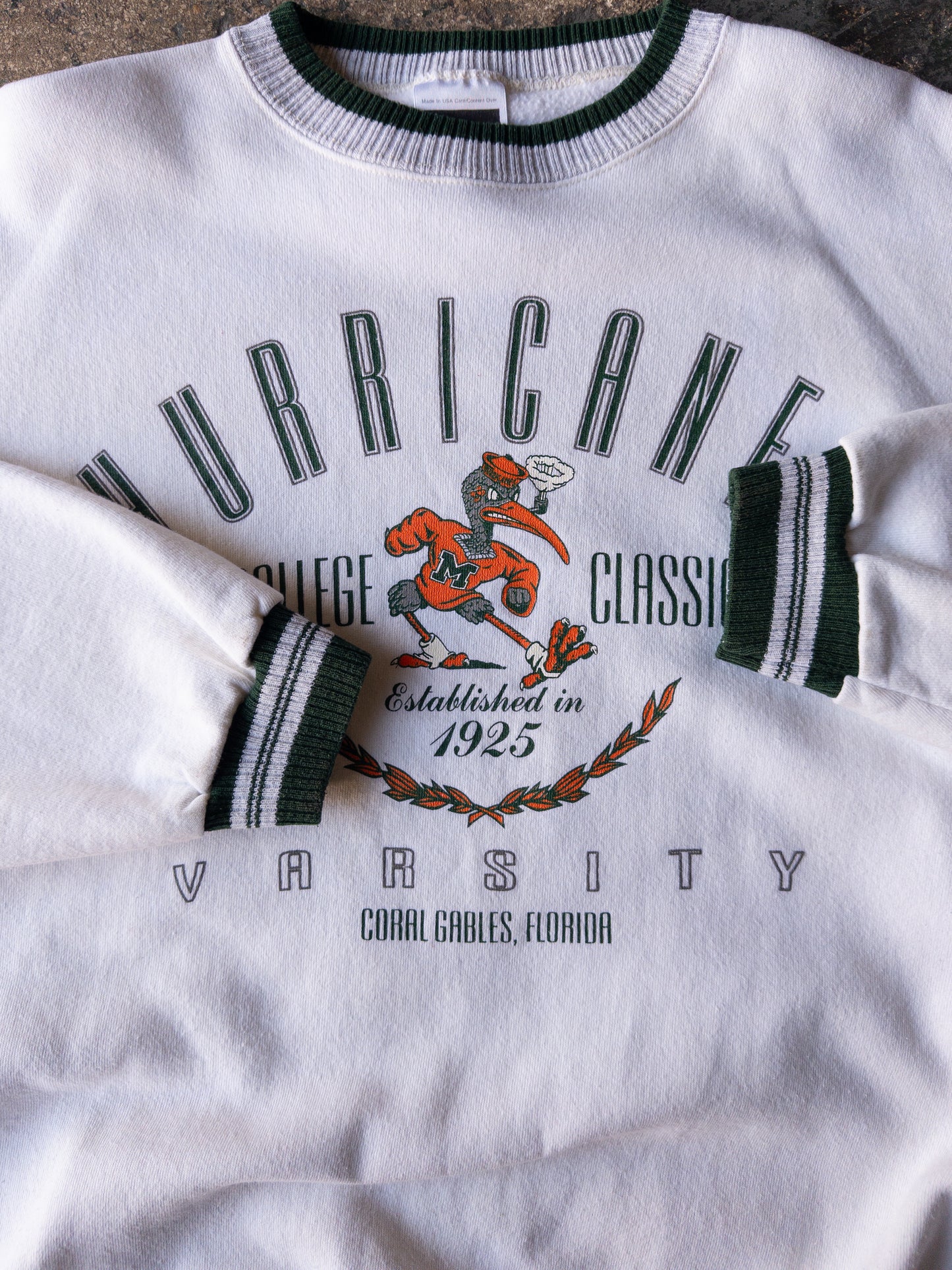 Vintage 90s University Of Miami Hurricanes Crewneck - XL