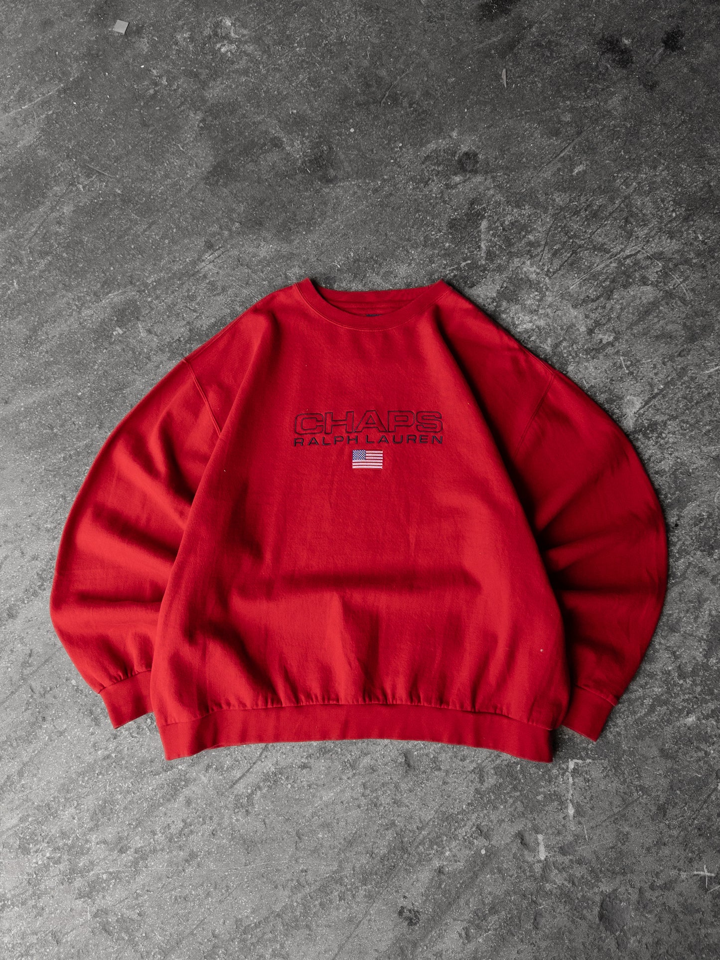 Vintage 2000s Chaps Ralph Lauren USA Flag Crewneck - XXL