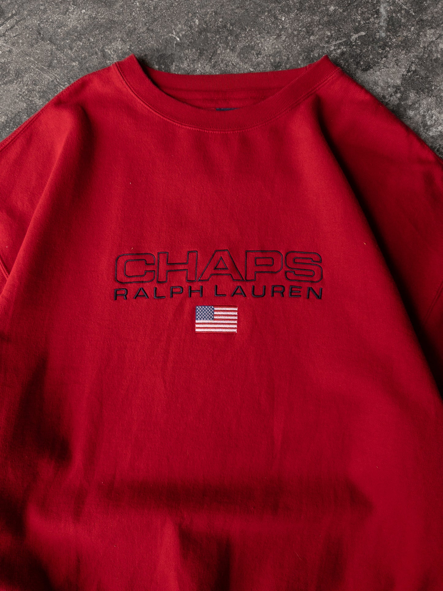 Vintage 2000s Chaps Ralph Lauren USA Flag Crewneck - XXL