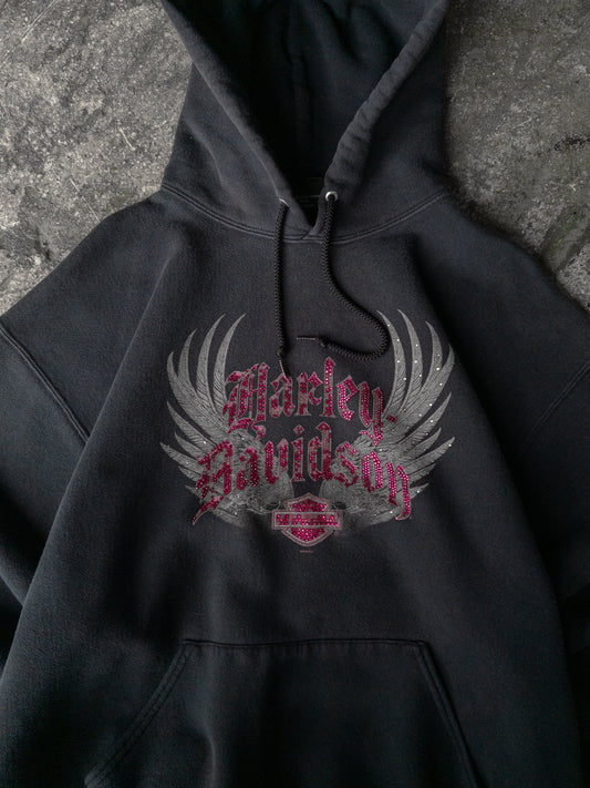 Vintage 2000s Harley Davidson Rhinestone Hoodie - XL