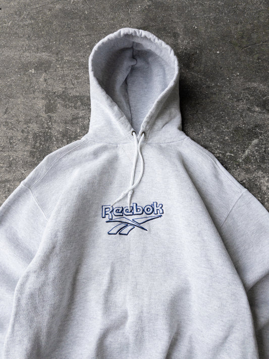 Vintage 90s Reebok Gray Logo Hoodie - Small